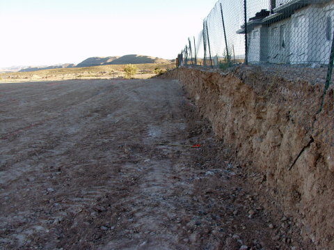 Cut for retaining wall